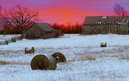 Barns In Winter Sunrise_02844-9.jpg - Photographed near Frankville, Ontario, Canada.